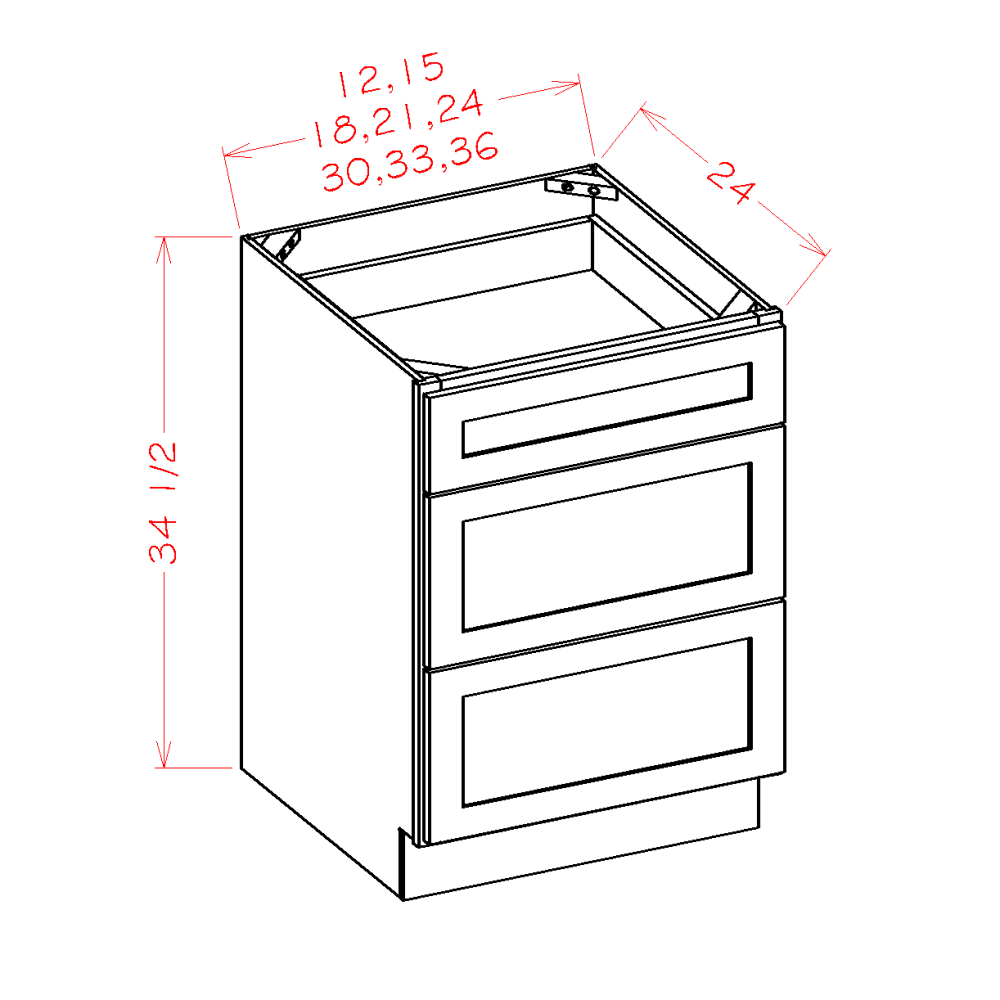 Shaker Black Wall open cabinet 30x18x12 inches with dimensions diagram