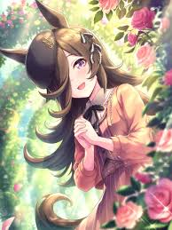 Illustration of a girl with animal ears in a floral garden, promoting Rice Shower Special Edition Card.
